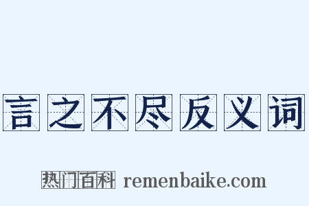 言之不尽反义词是什么意思的图片